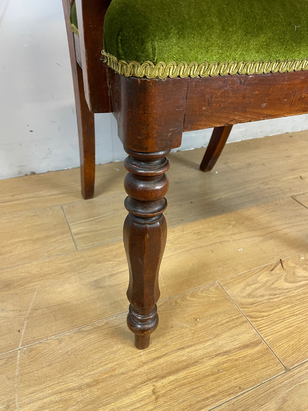 Georgian mahogany desk chair  View V