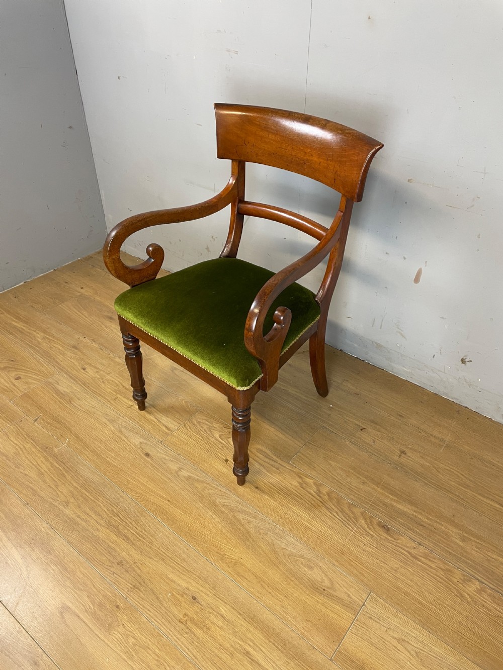 Georgian mahogany desk chair  View X