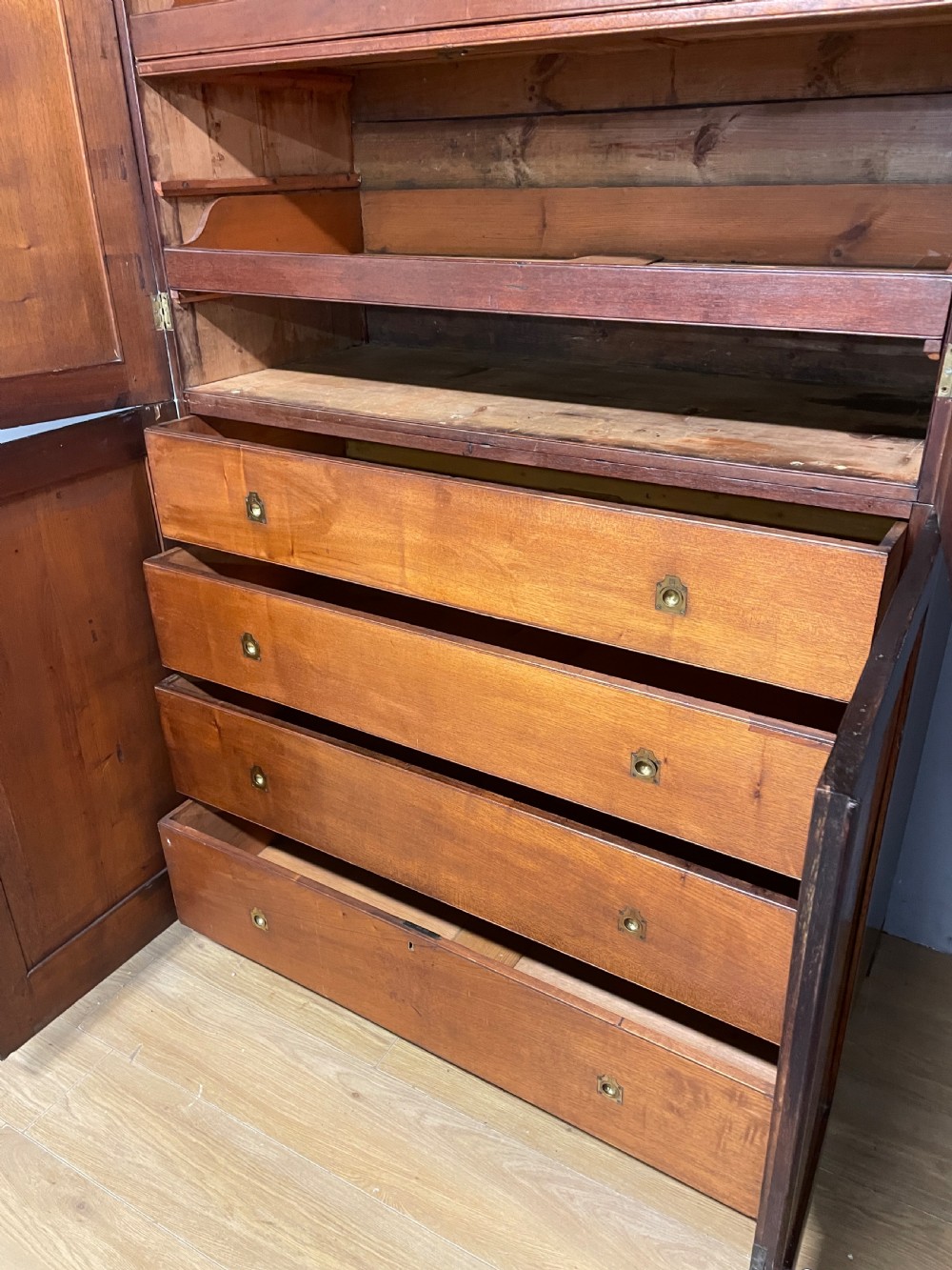 C19TH country house Biedermeier flame mahogany clothes press  View VIII