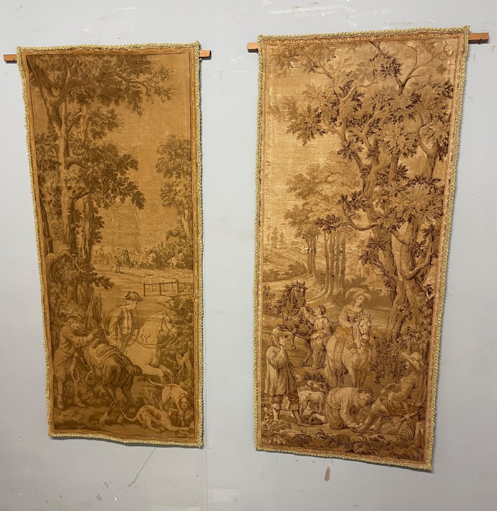 Pair of late C19TH Flemish tapestry wall hangings  View II