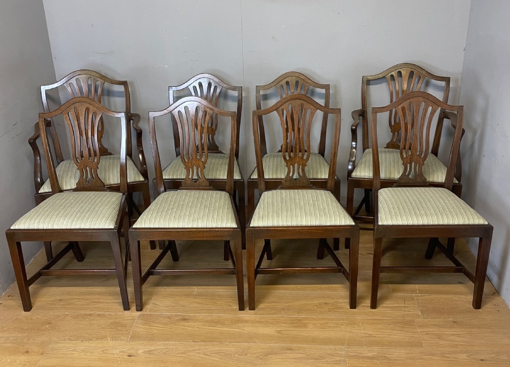 Set of 8 Edwardian mahogany Hepplewhite style dining chairs  View XVIII