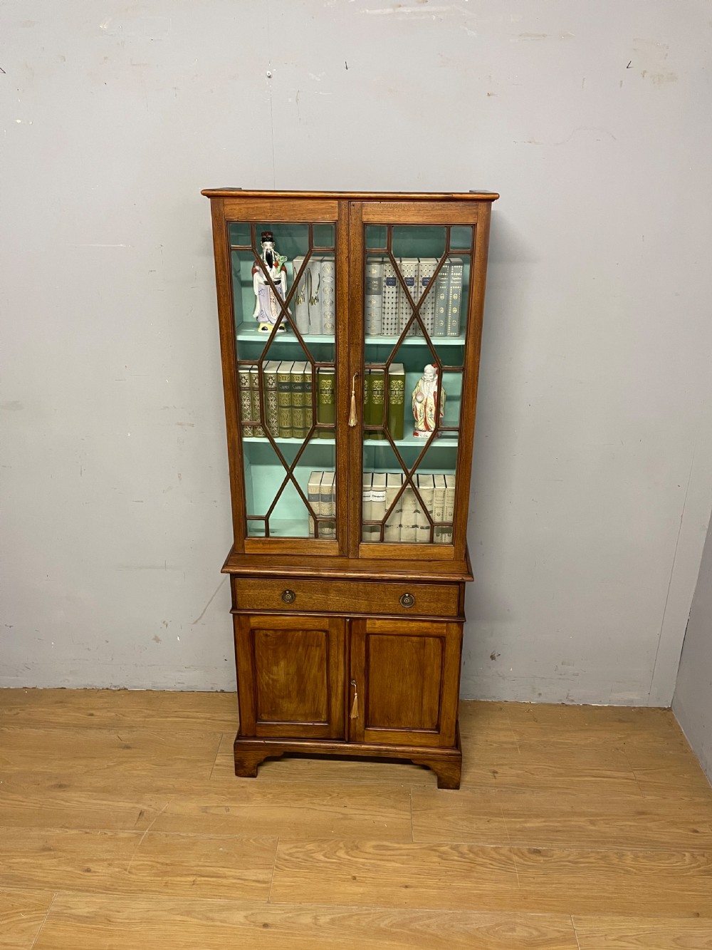 C19th small mahogany bookcase over cupboard only 69 cm wide  View XI