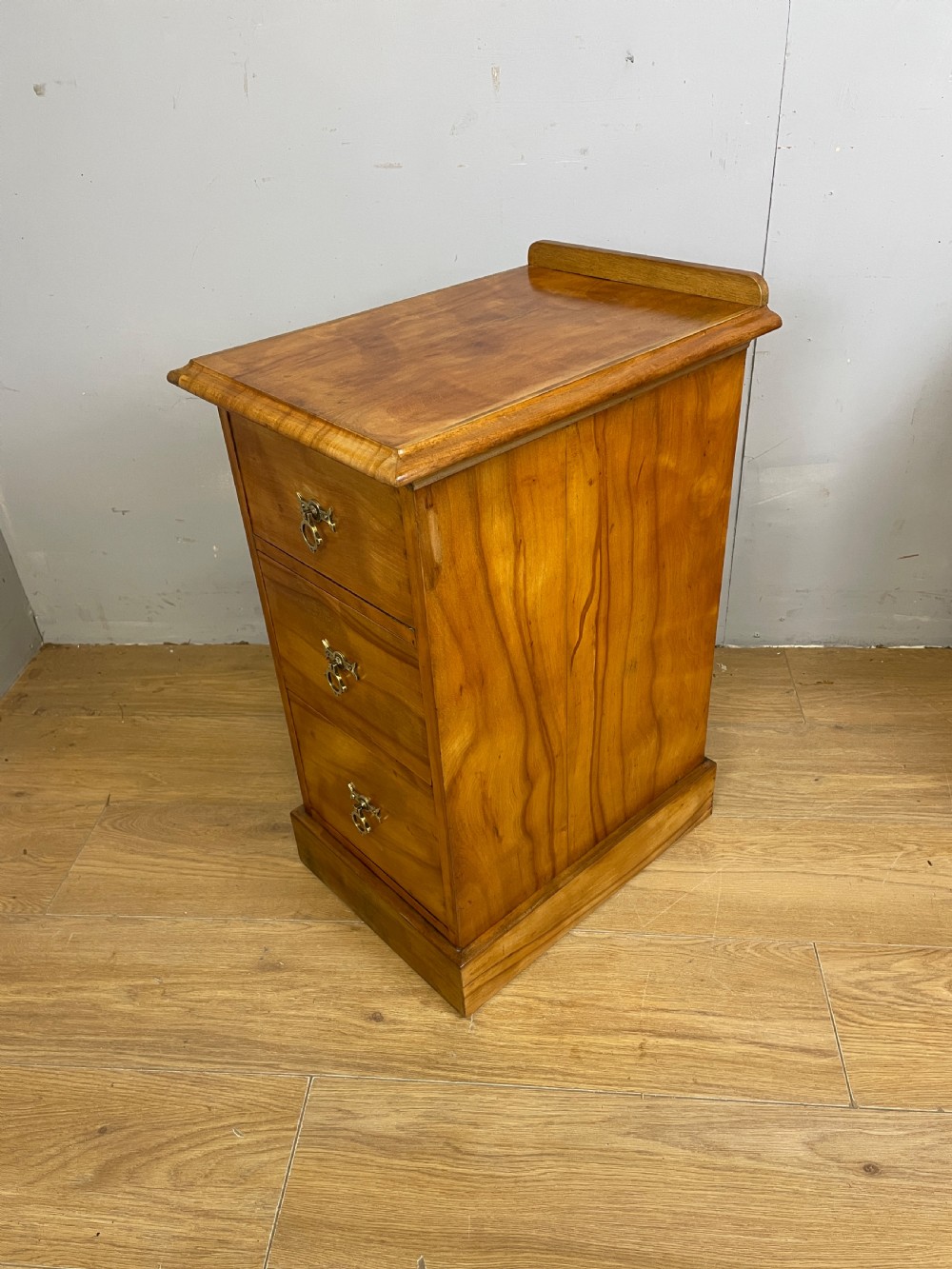 C19TH pair of satin birch bedside cabinets  View VIII