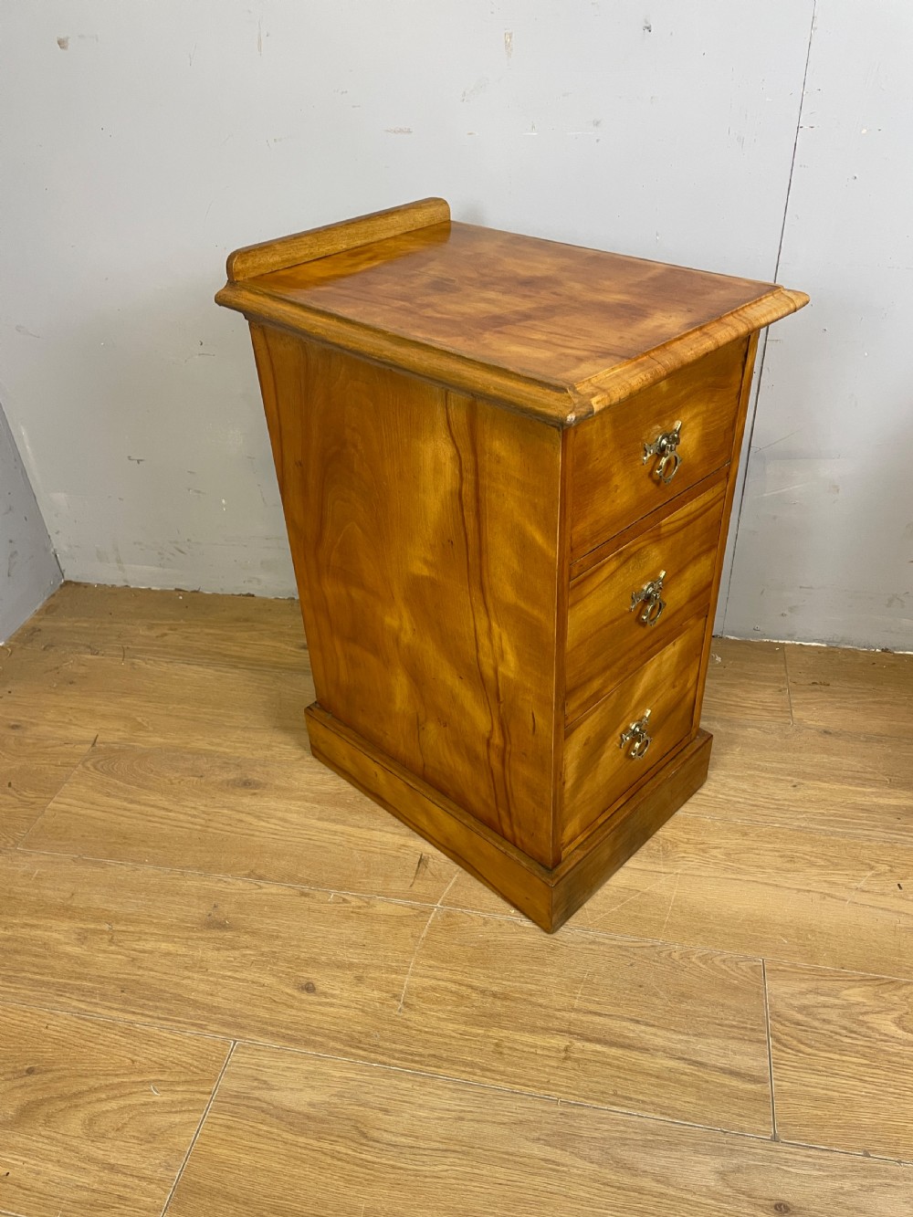 C19TH pair of satin birch bedside cabinets  View IX