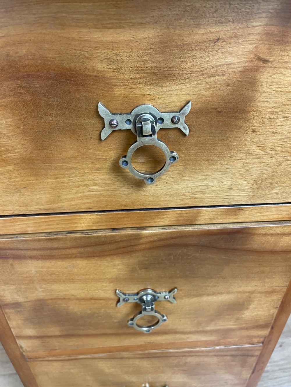 C19TH pair of satin birch bedside cabinets  View XII