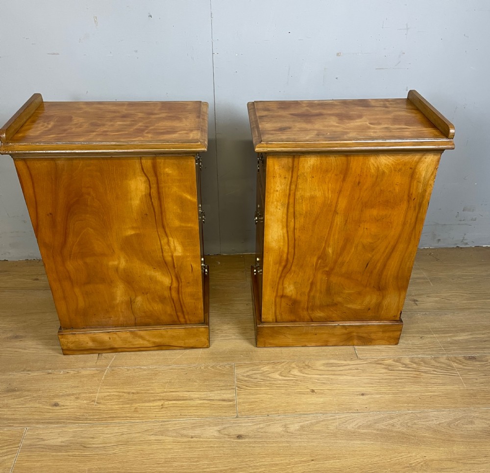 C19TH pair of satin birch bedside cabinets  View XIII