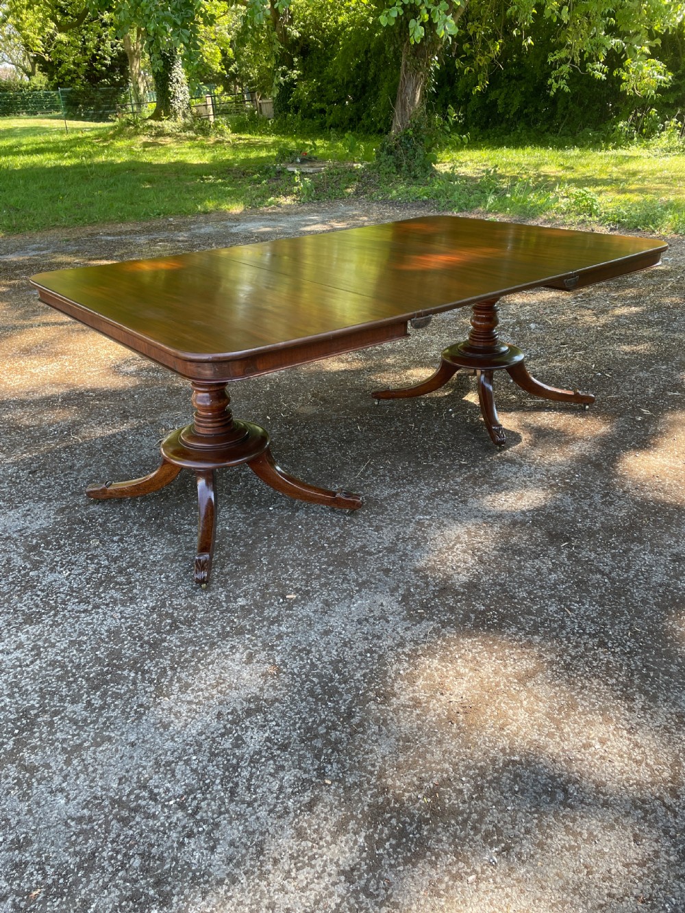 William IV mahogany twin pedestal eight seater dining table 