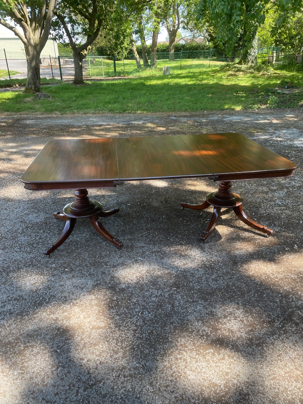 William IV mahogany twin pedestal eight seater dining table  View IV