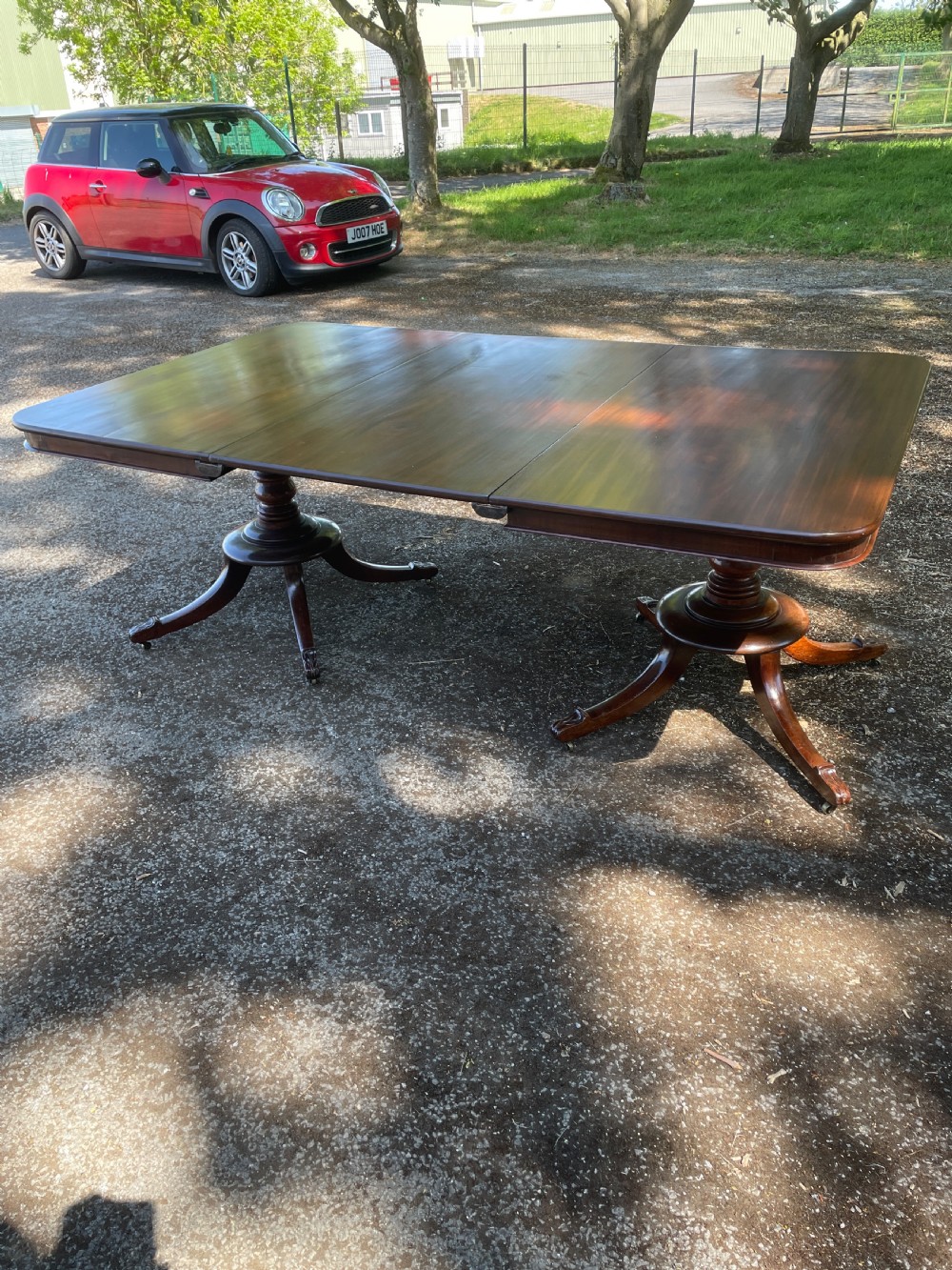 William IV mahogany twin pedestal eight seater dining table  View V