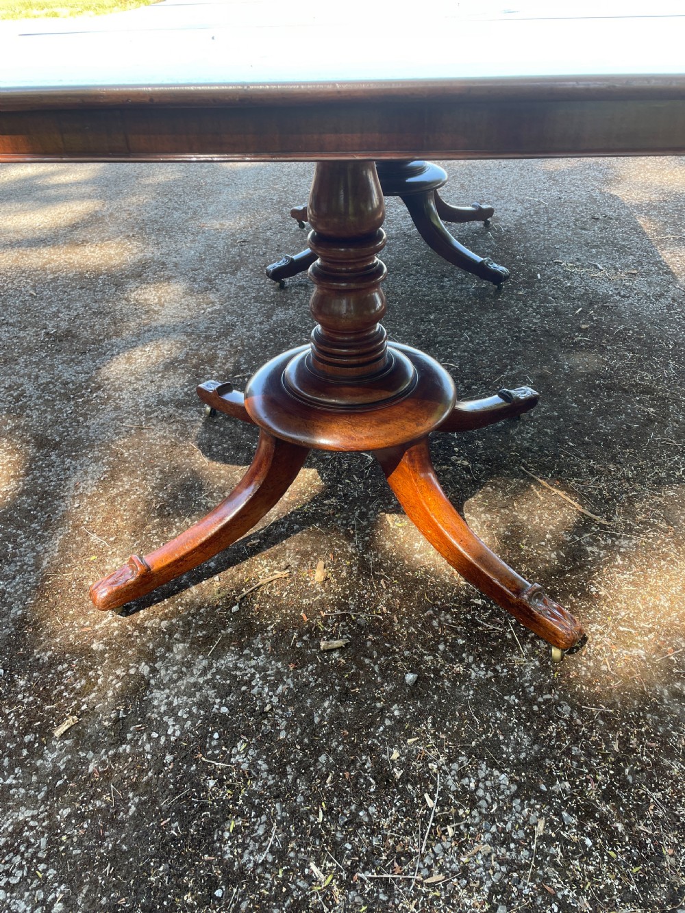 William IV mahogany twin pedestal eight seater dining table  View VII