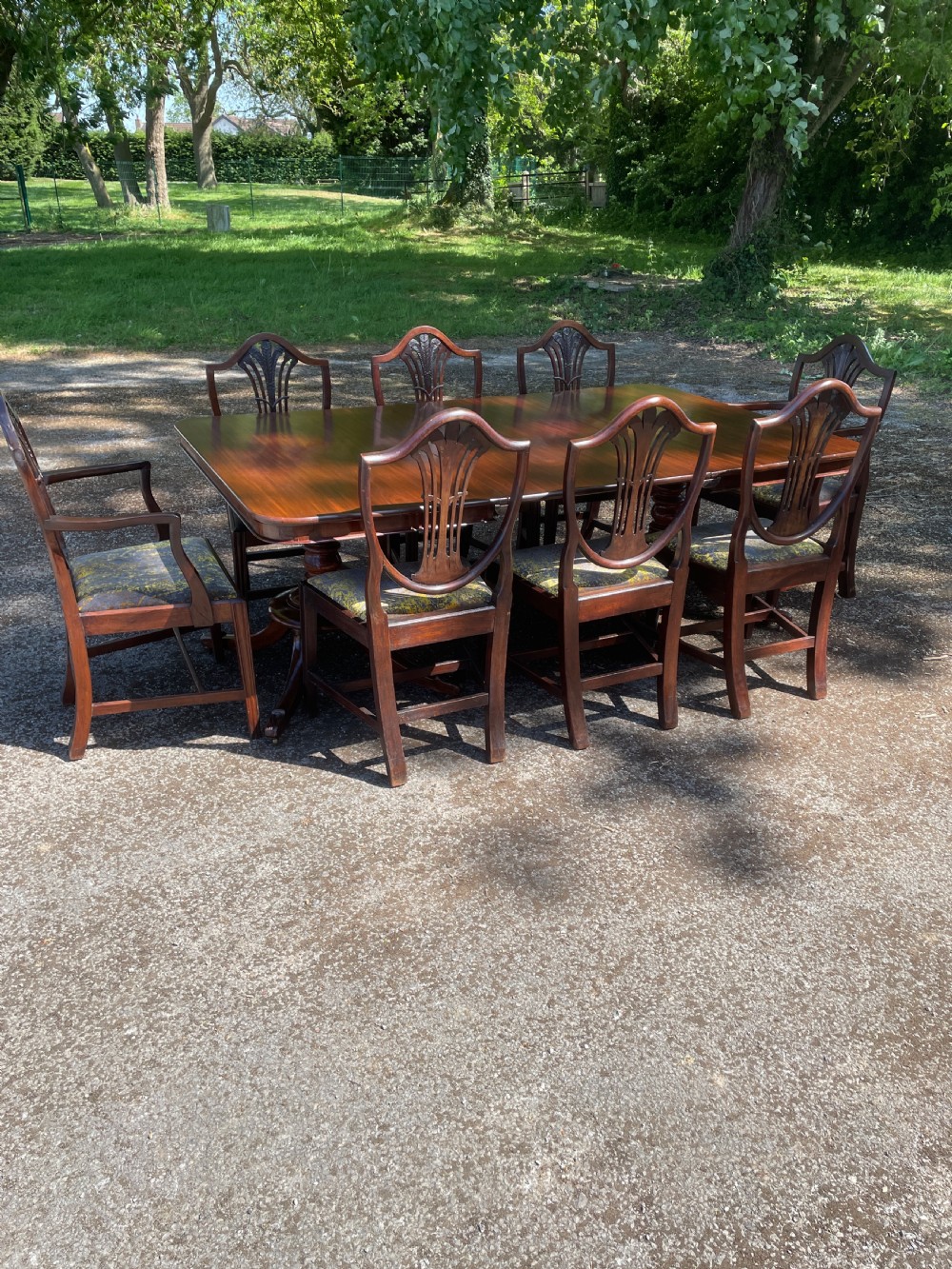 William IV mahogany twin pedestal eight seater dining table  View XIII