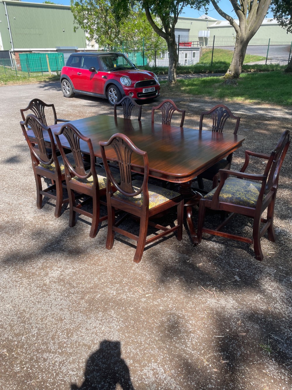 William IV mahogany twin pedestal eight seater dining table  View XIV