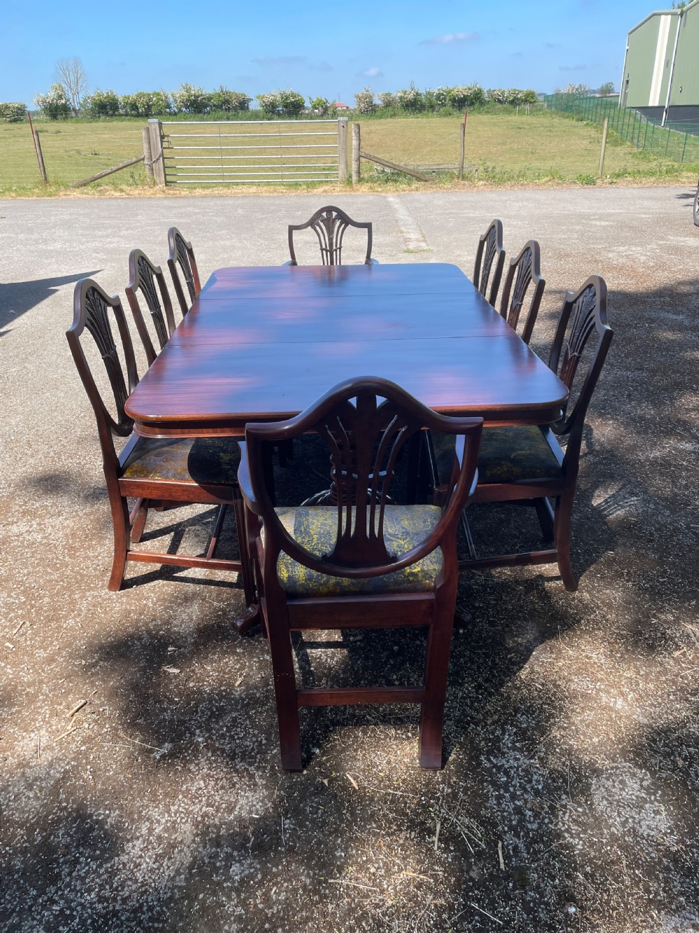 William IV mahogany twin pedestal eight seater dining table  View XV