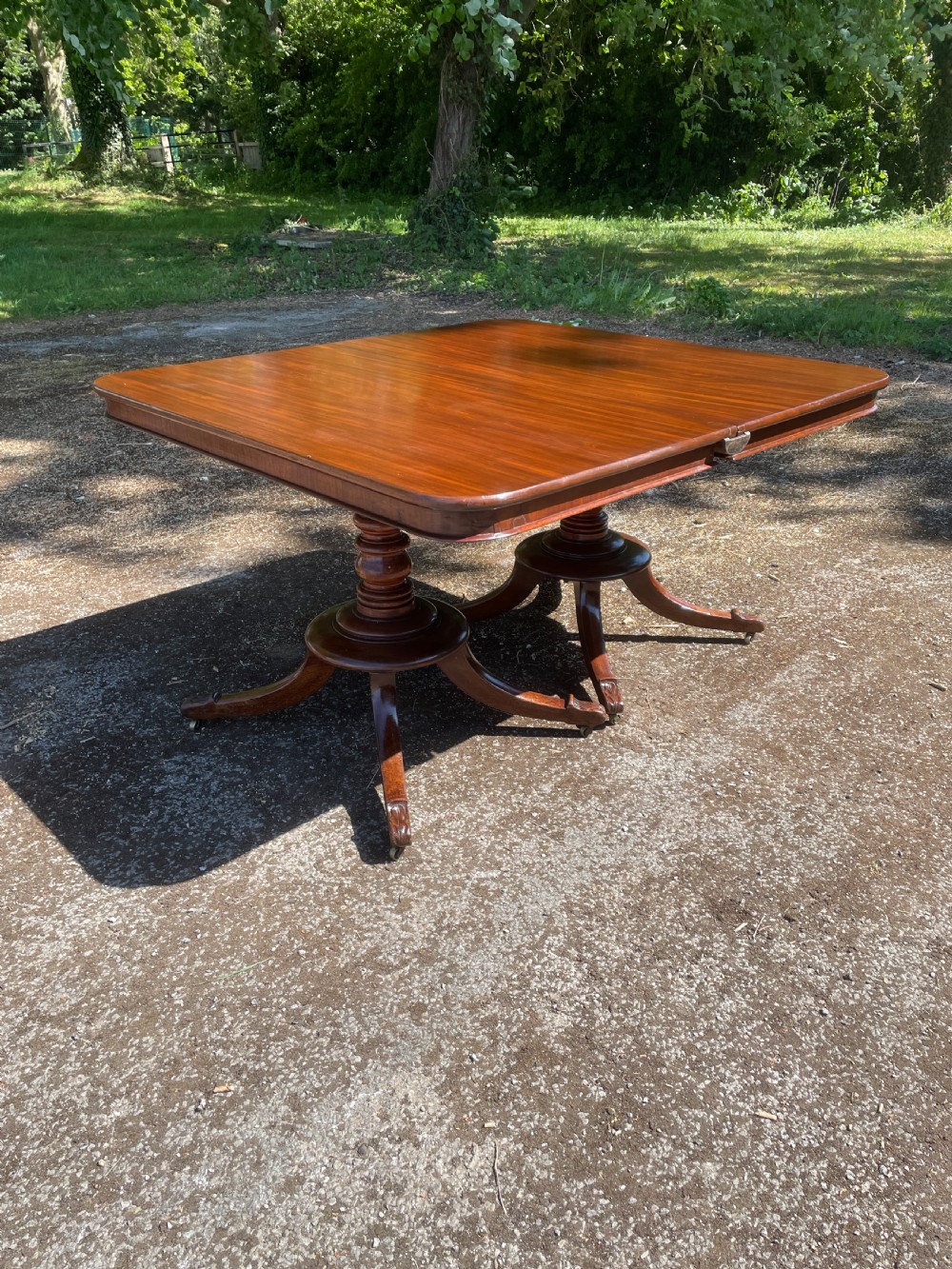 William IV mahogany twin pedestal eight seater dining table  View XVII