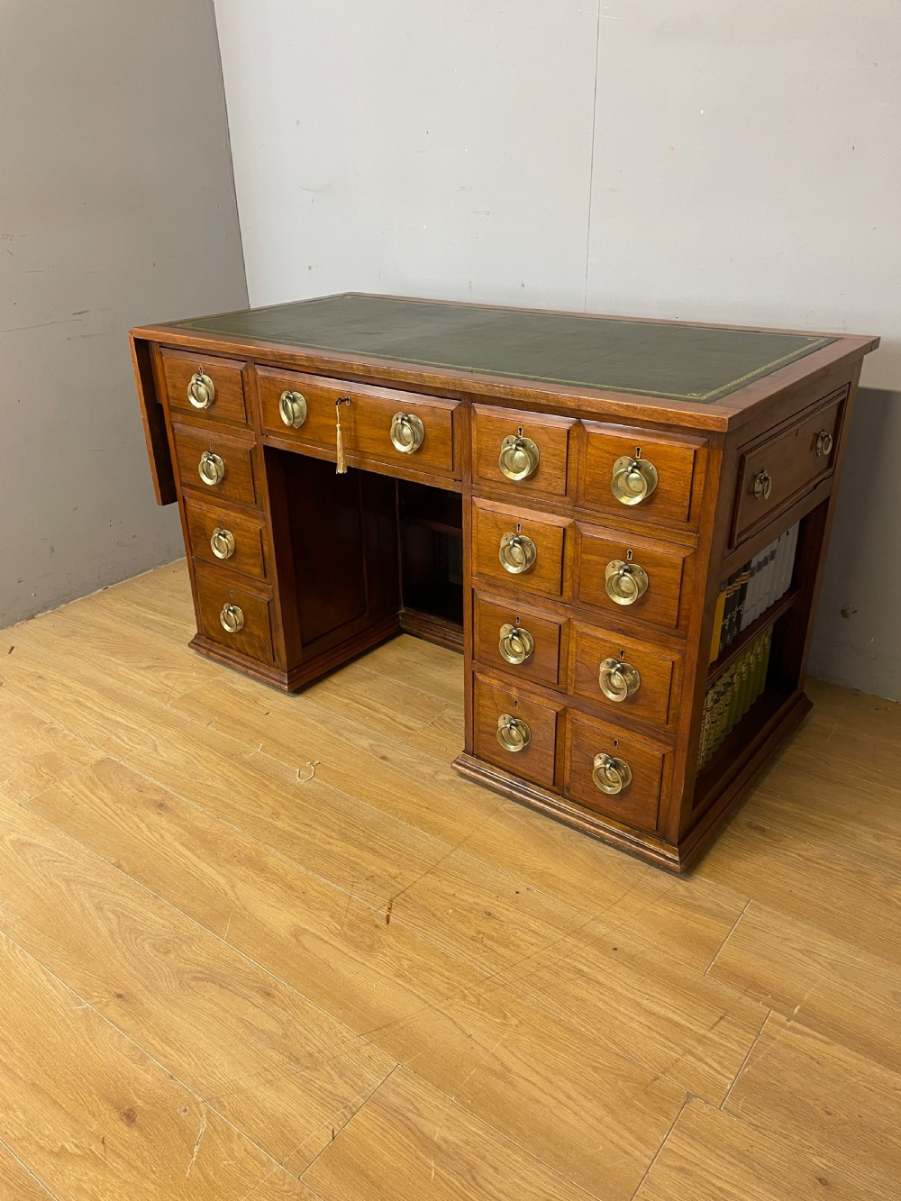 Arts and Crafts Liberty style walnut freestanding desk Superb quality  View III