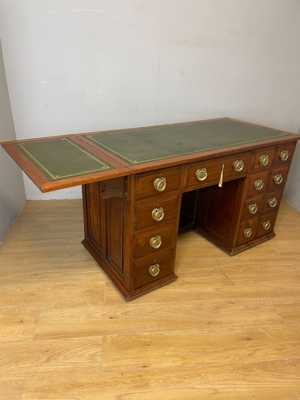 Arts and Crafts Liberty style walnut freestanding desk Superb quality  View VII