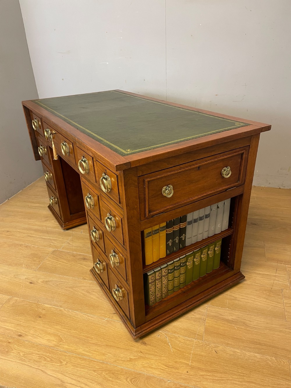 Arts and Crafts Liberty style walnut freestanding desk Superb quality  View VIII