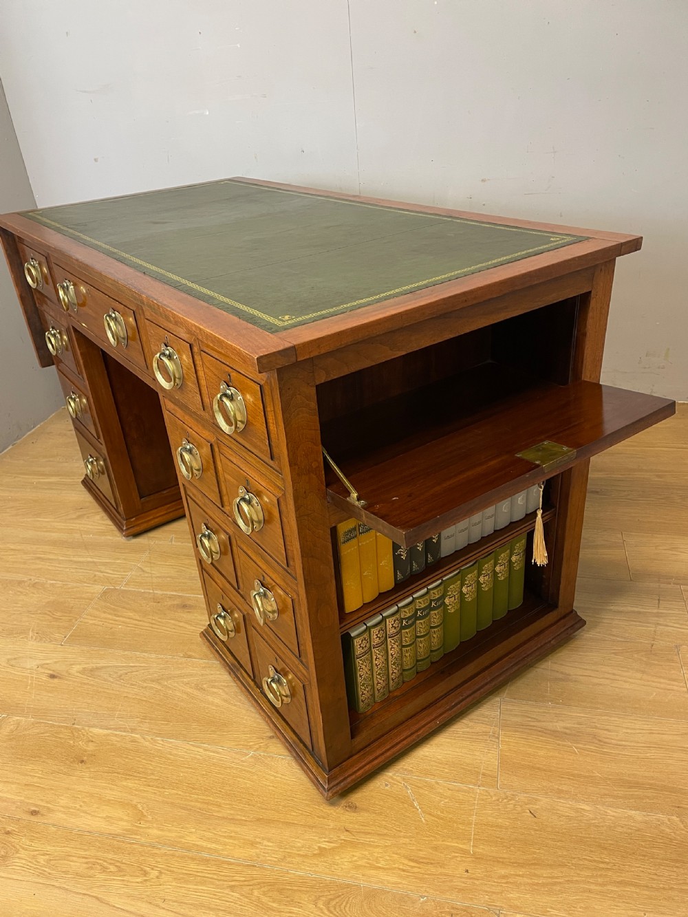 Arts and Crafts Liberty style walnut freestanding desk Superb quality  View IX