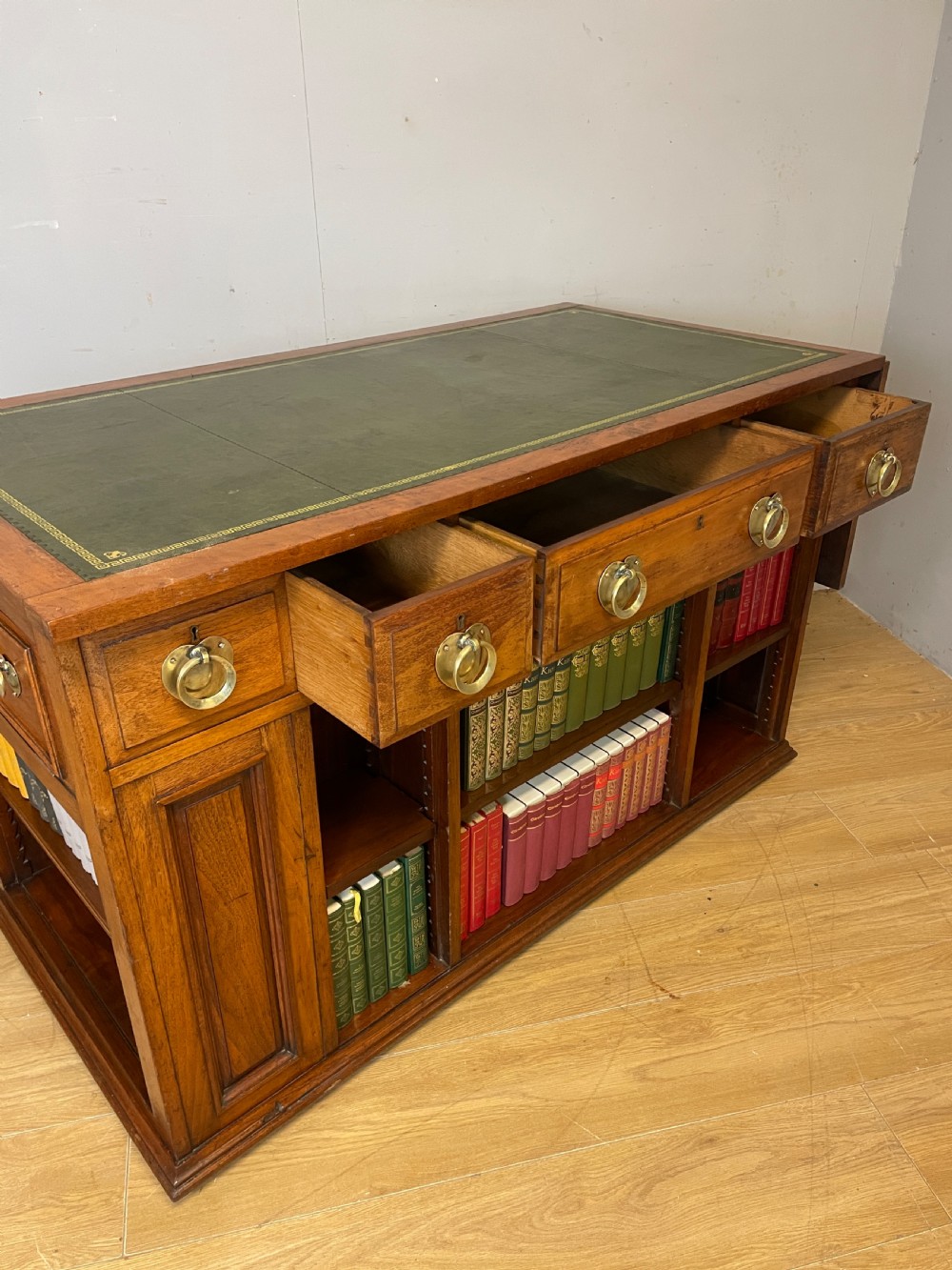 Arts and Crafts Liberty style walnut freestanding desk Superb quality  View XIII