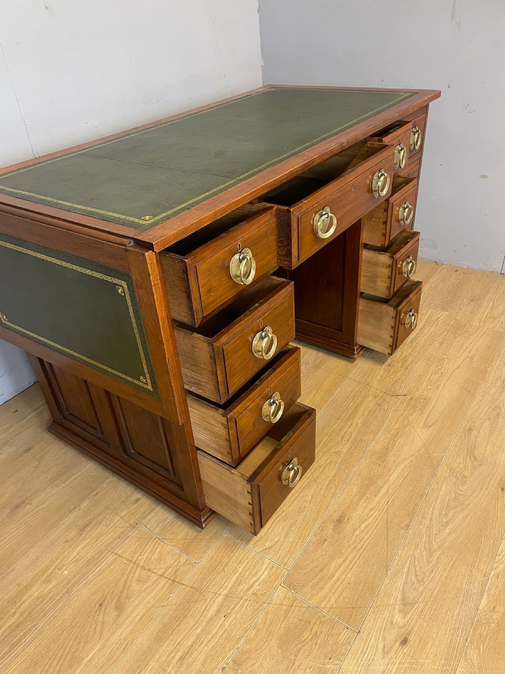 Arts and Crafts Liberty style walnut freestanding desk Superb quality  View XIV