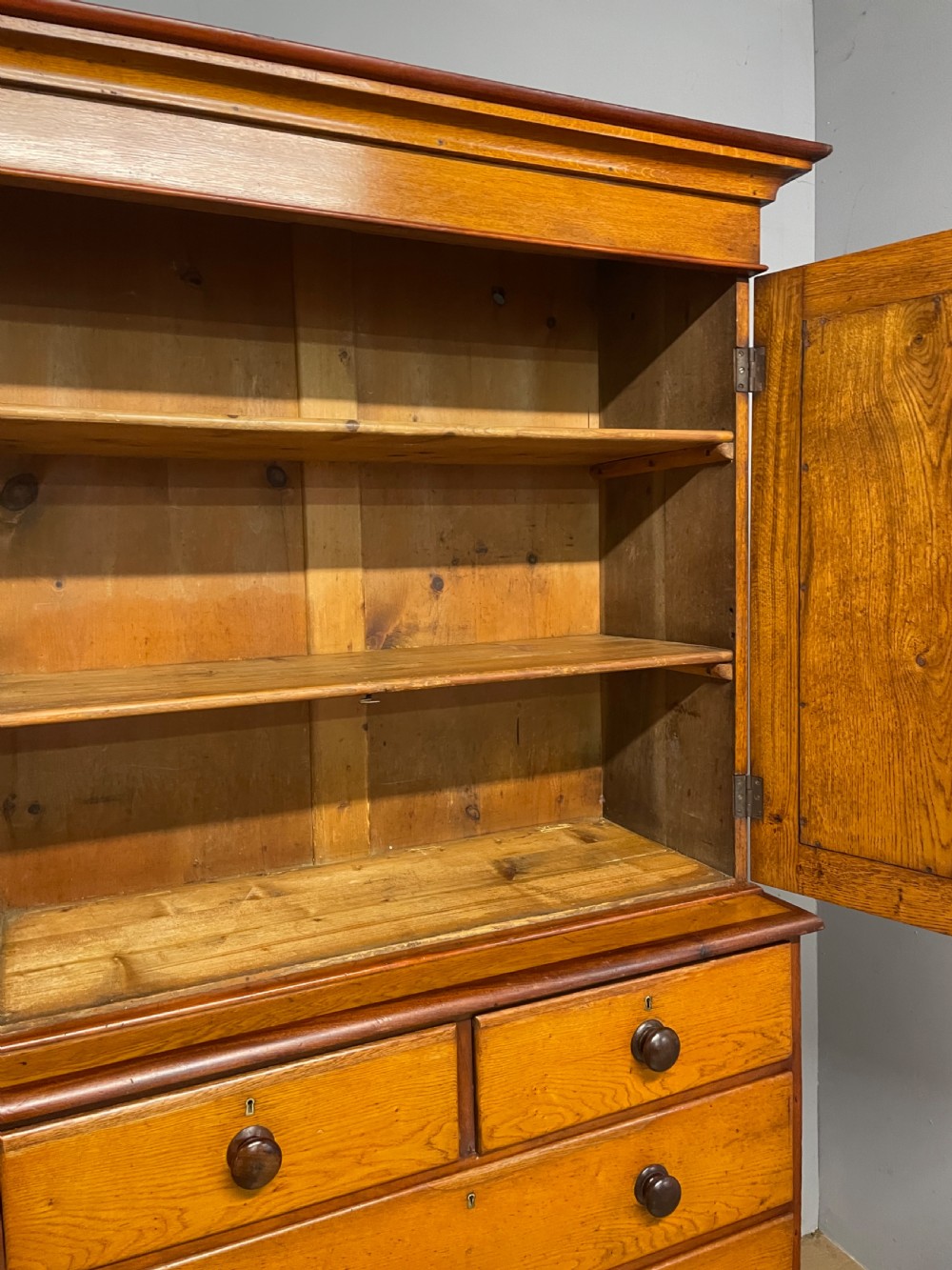 C19th country house golden oak housekeepers cupboard  View VII