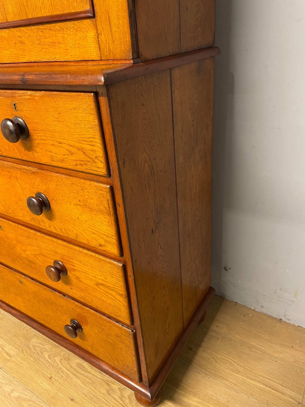 C19th country house golden oak housekeepers cupboard  View XI