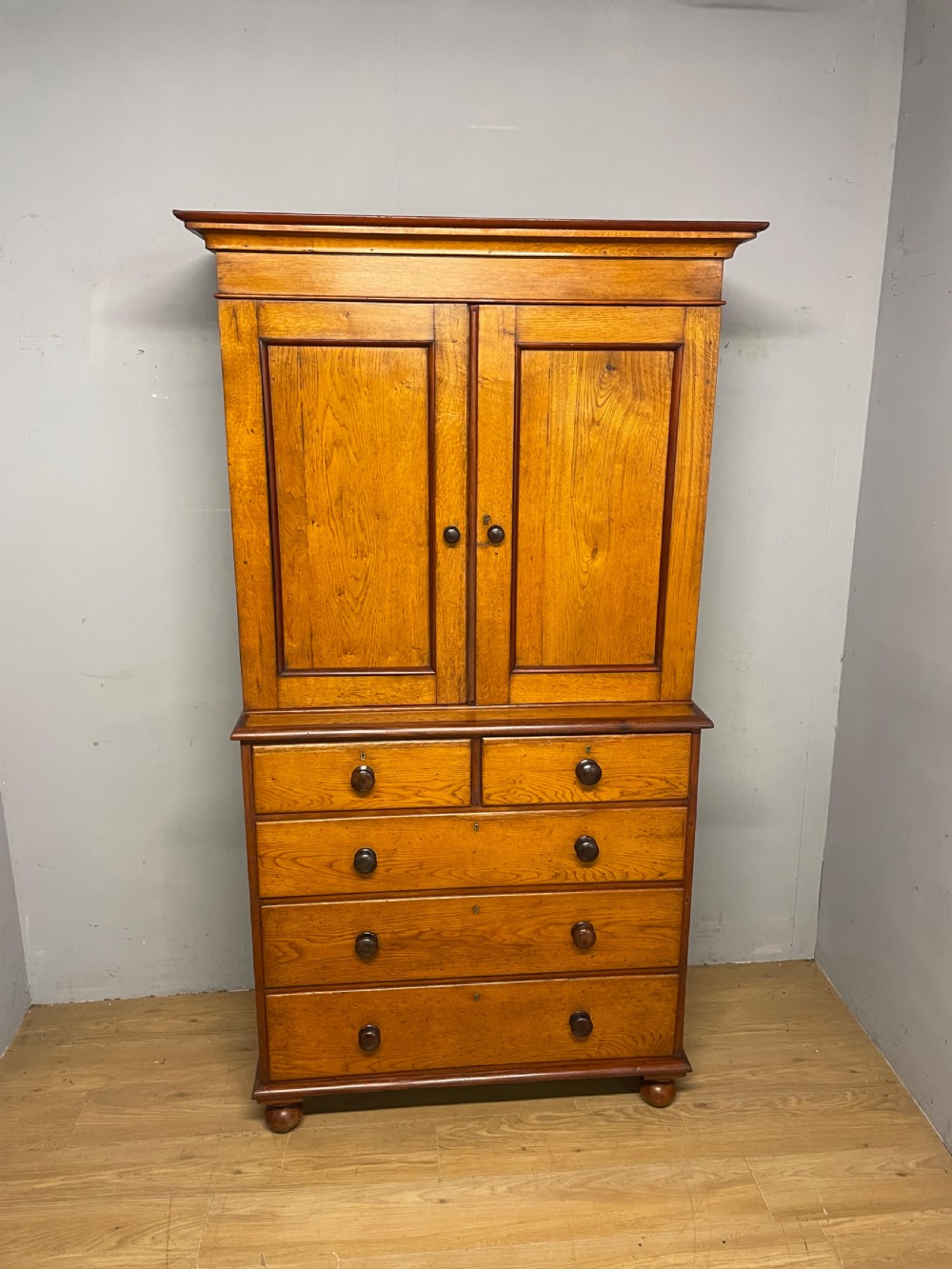 C19th country house golden oak housekeepers cupboard  View XIV