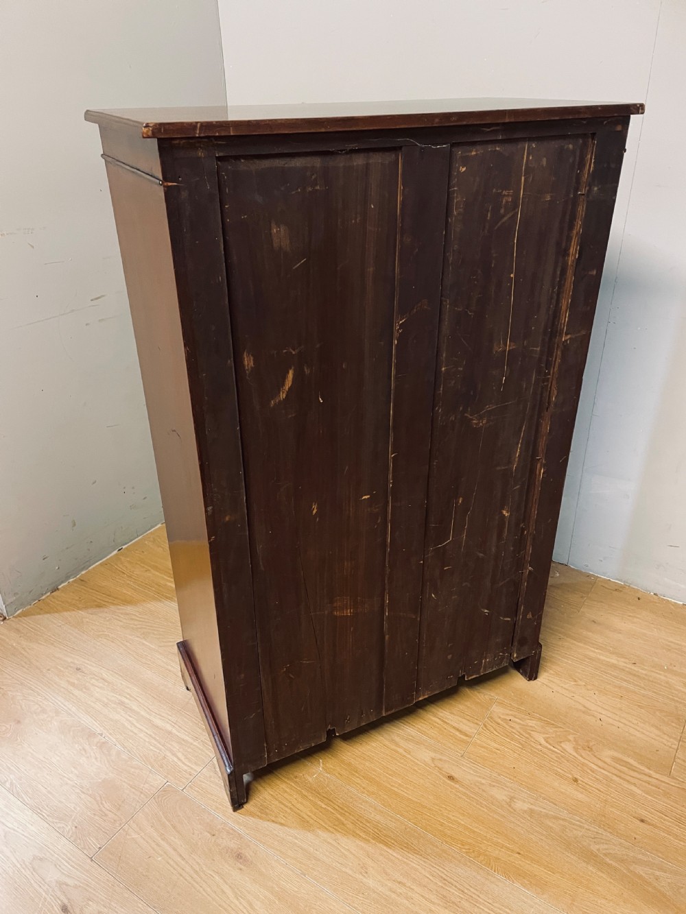 Edwardian mahogany 5 height slim chest of drawers with secretaire only 77cm wide  View XI