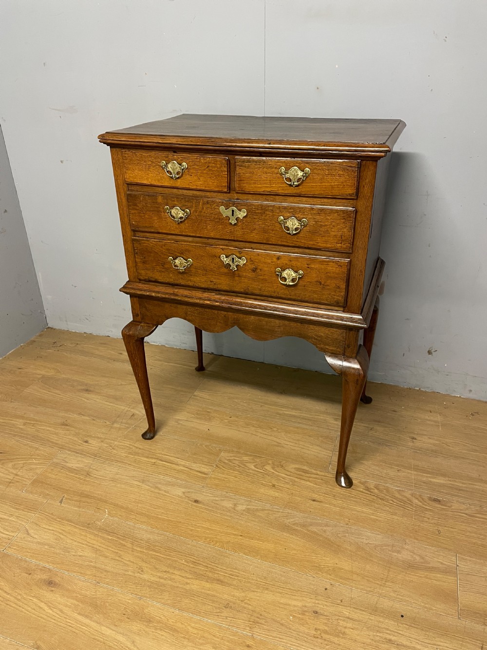 C18th provincial oak chest on stand 
