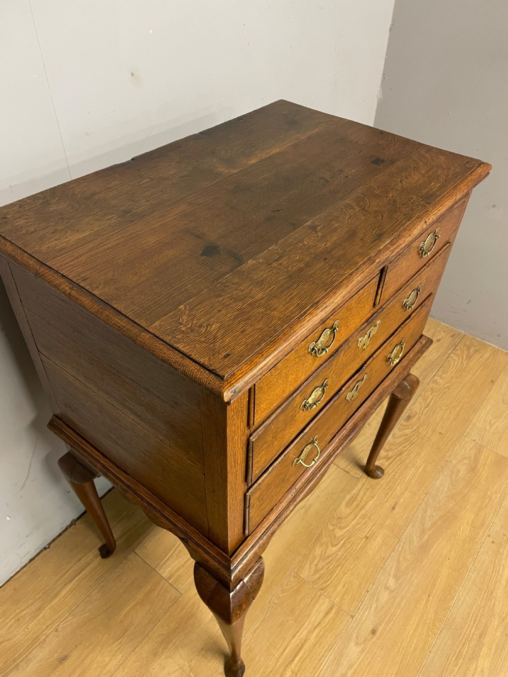 C18th provincial oak chest on stand  View V