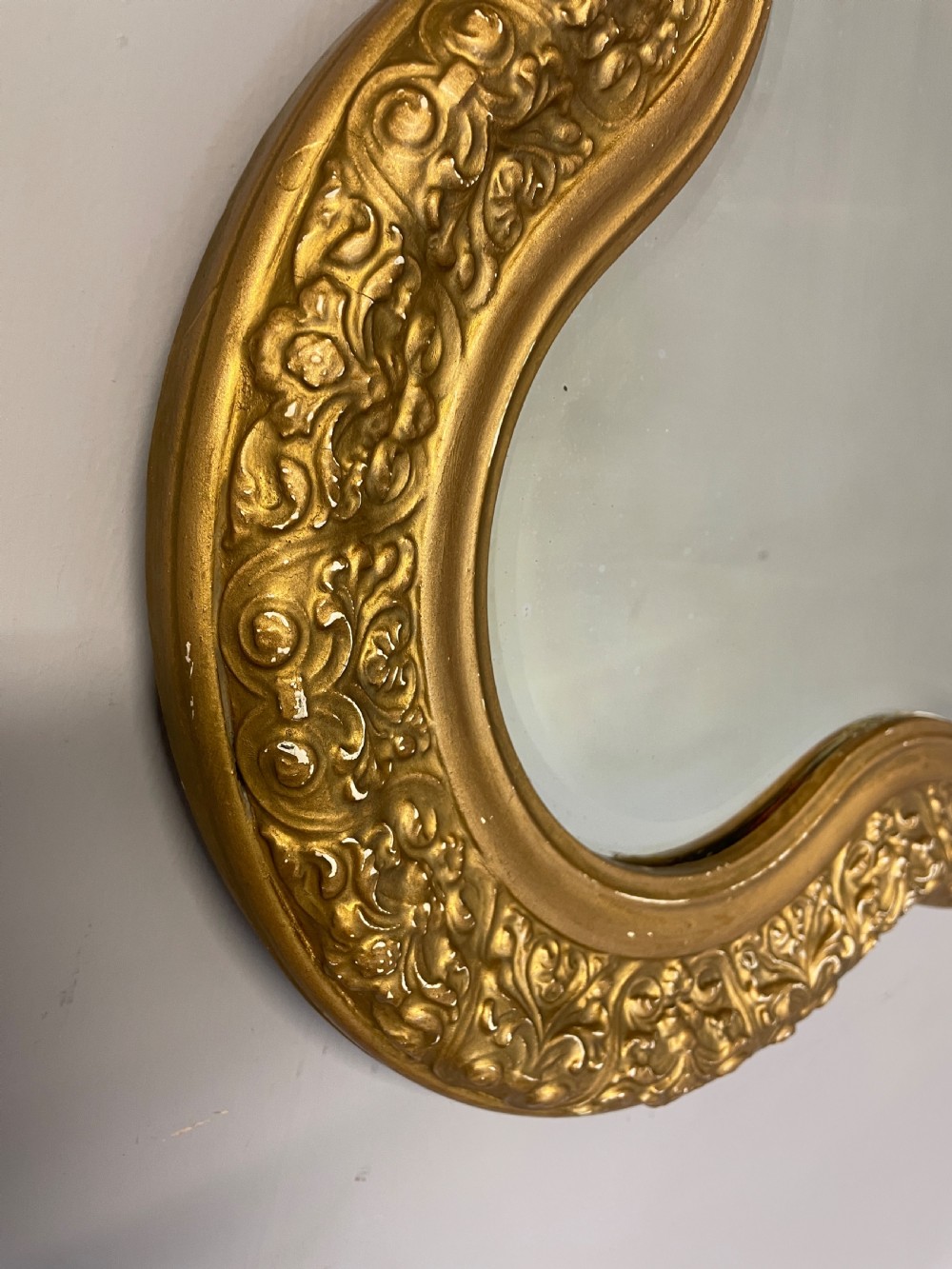 Edwardian gilt clover leaf bevelled mirror  View III
