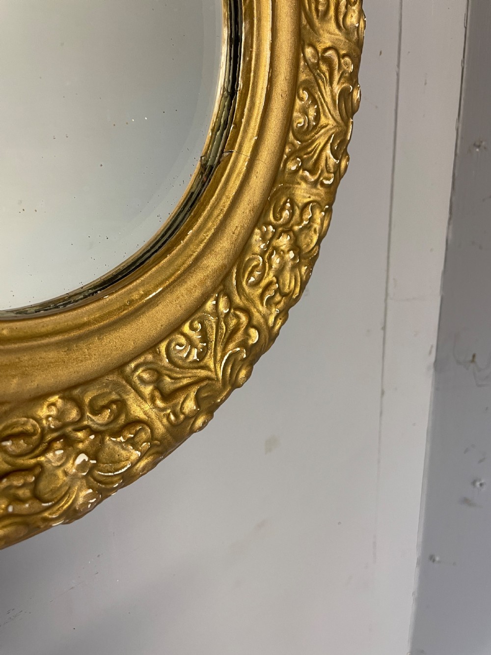 Edwardian gilt clover leaf bevelled mirror  View IV