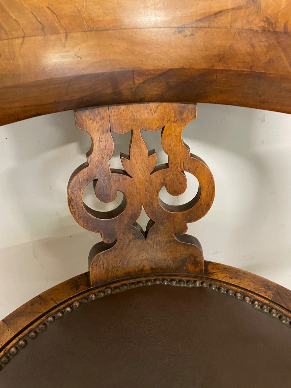 C19TH walnut revolving desk chair  View IV