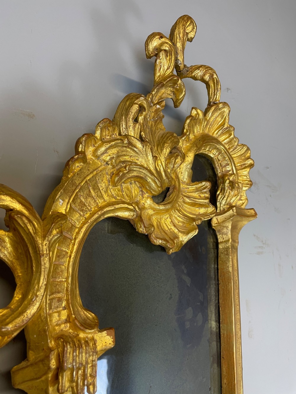 Pair of carved gilded 18th century style mirrors circa 1900 View IV