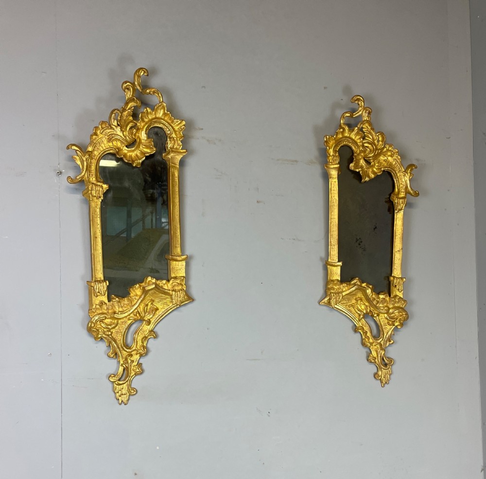 Pair of carved gilded 18th century style mirrors circa 1900 View IX