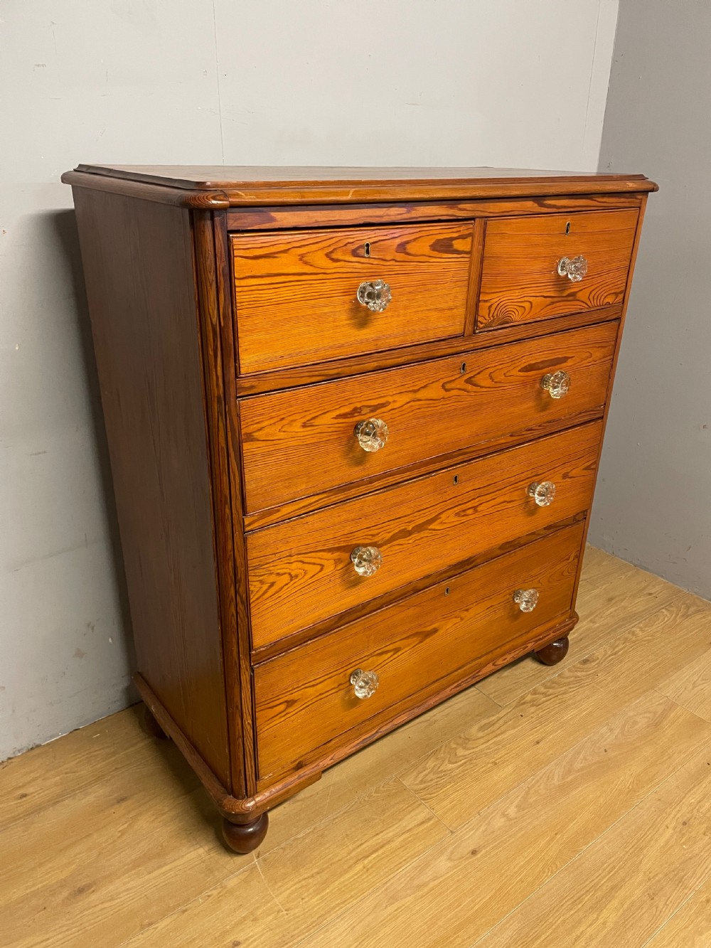 C19TH pine chest of drawers 