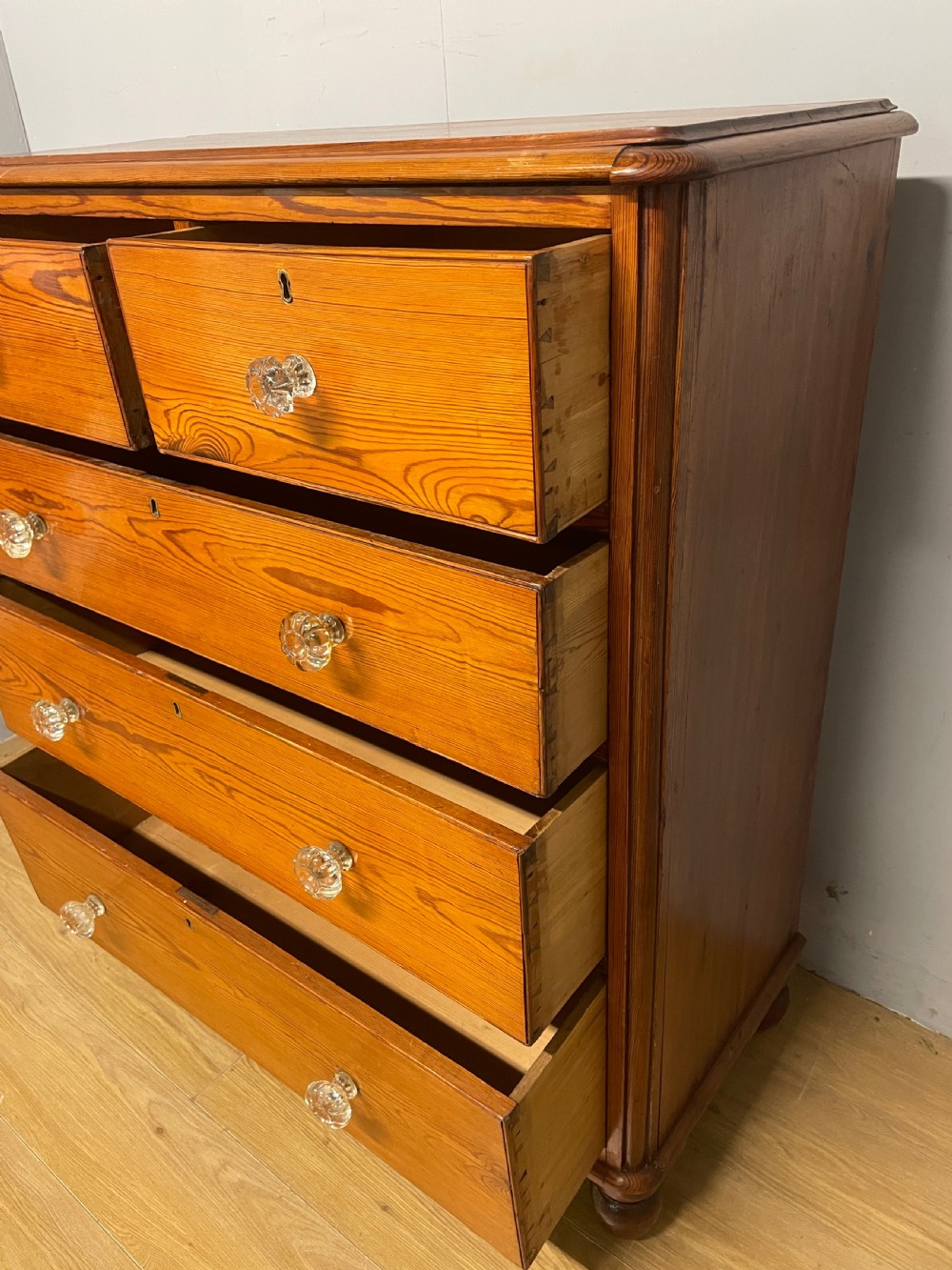 C19TH pine chest of drawers  View V