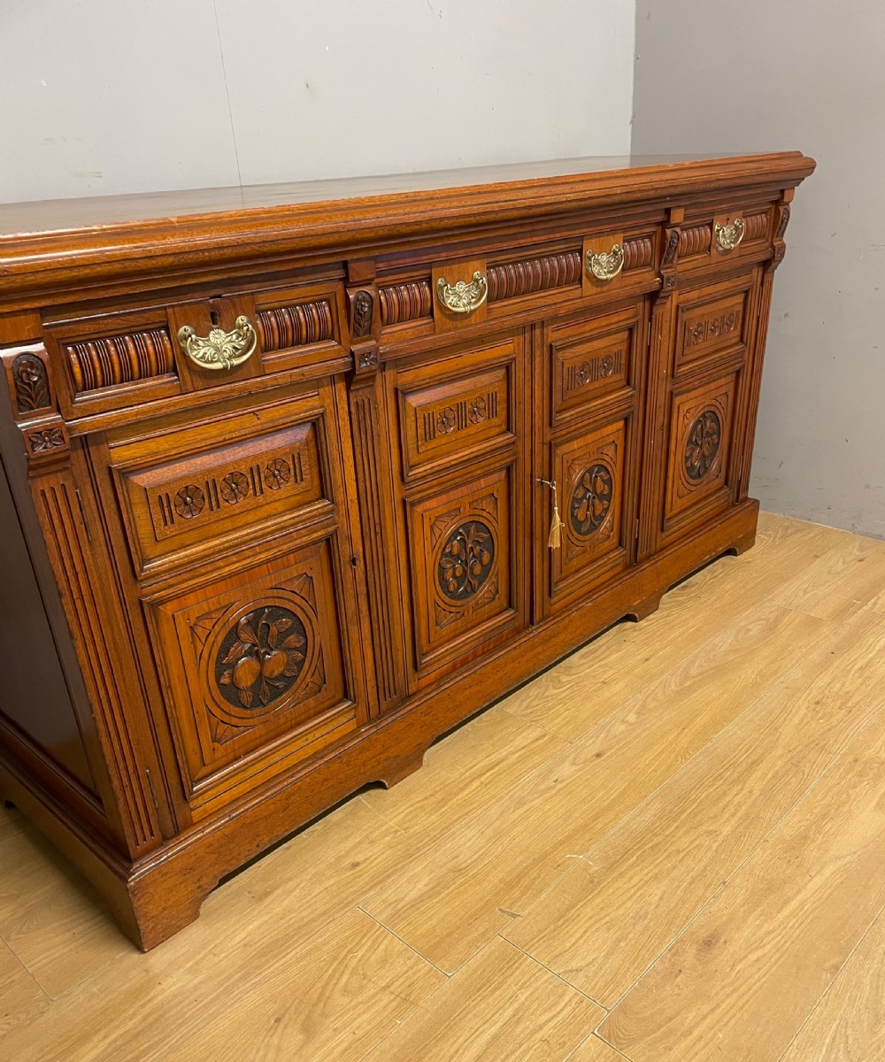 Arts and Crafts solid walnut sideboard circa 1890 View III