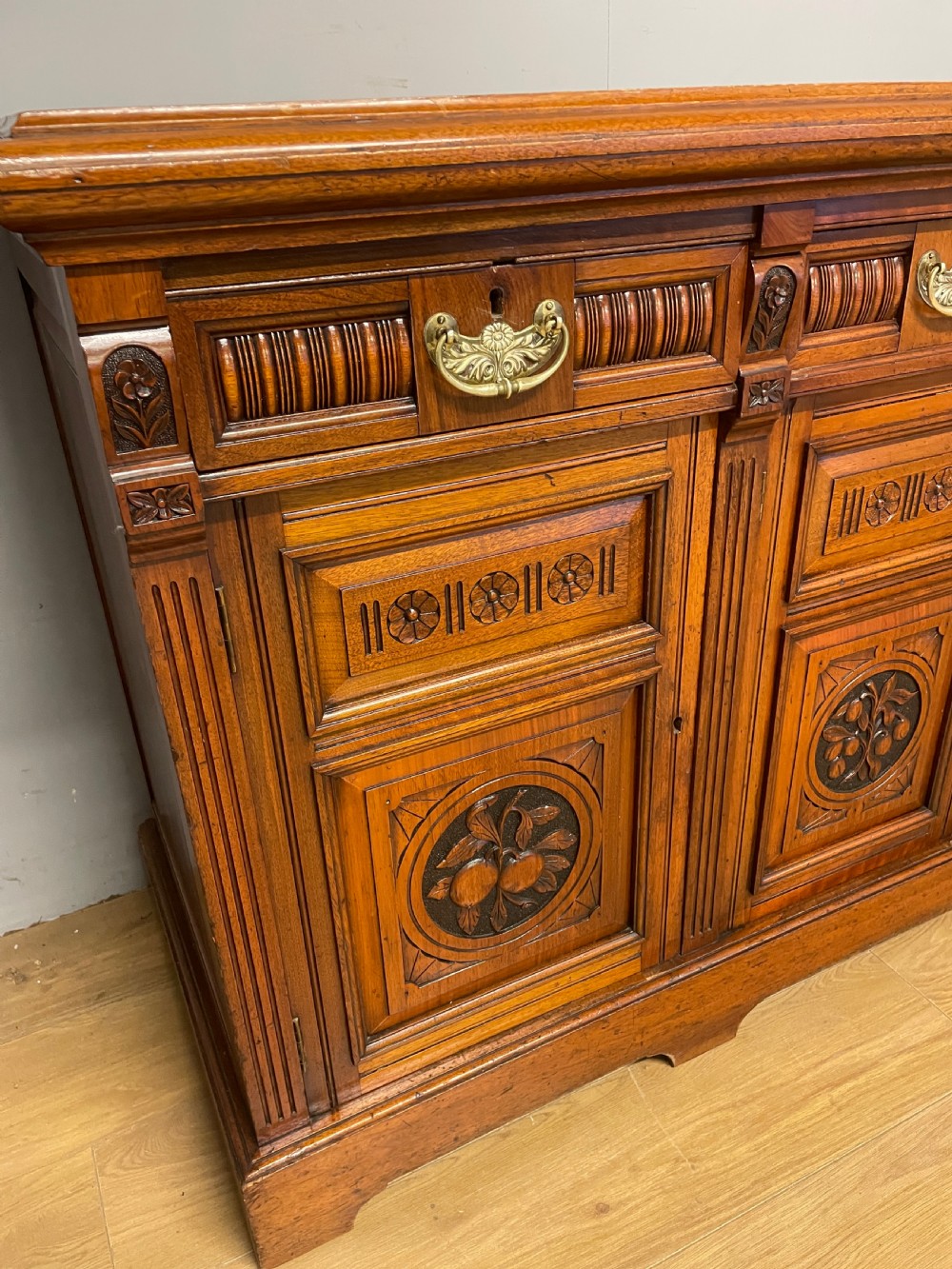 Arts and Crafts solid walnut sideboard circa 1890 View IV