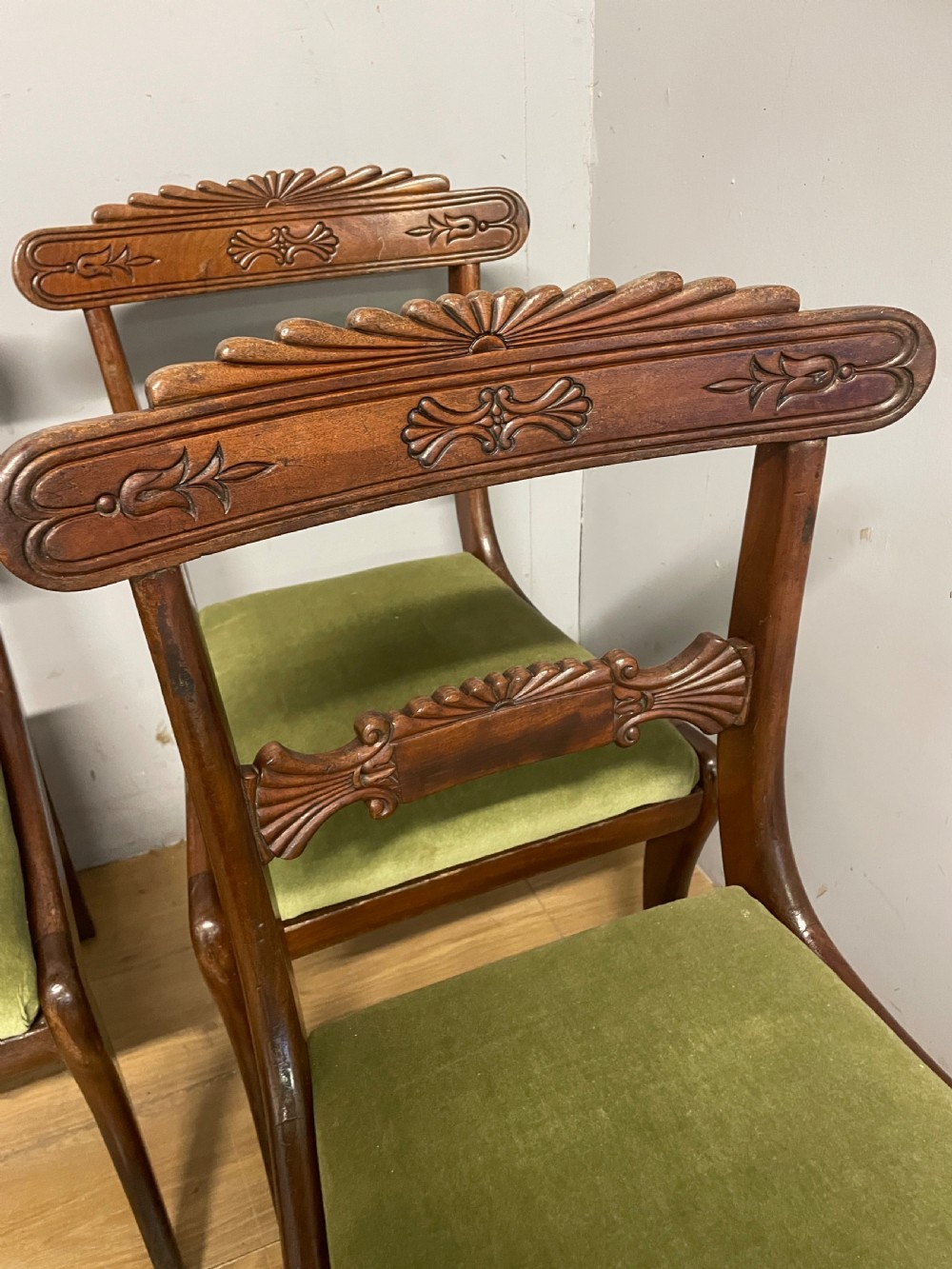 Set of 6 regency mahogany sabre legged dining chairs  View VIII