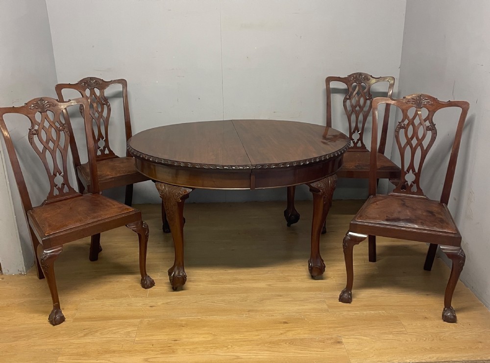 Set of four solid mahogany Queen Anne style dining chairs circa 1890 View XI