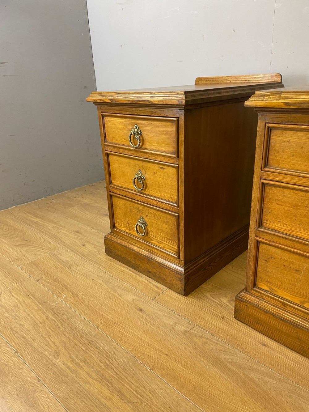Pair of C19TH golden ash bedside cabinets circa 1880 View IV