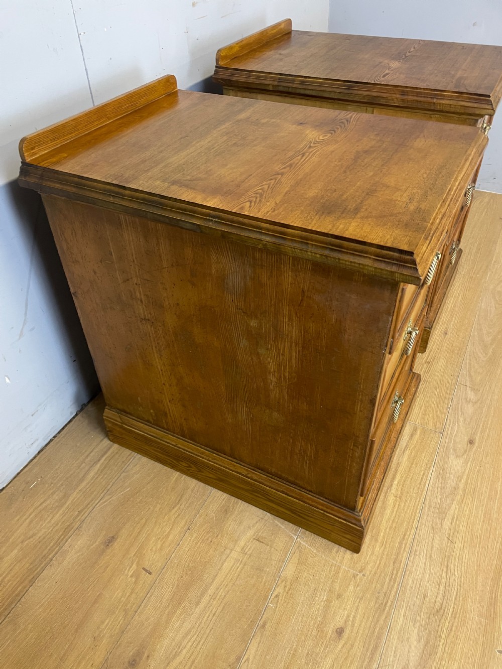 Pair of C19TH golden ash bedside cabinets circa 1880 View V