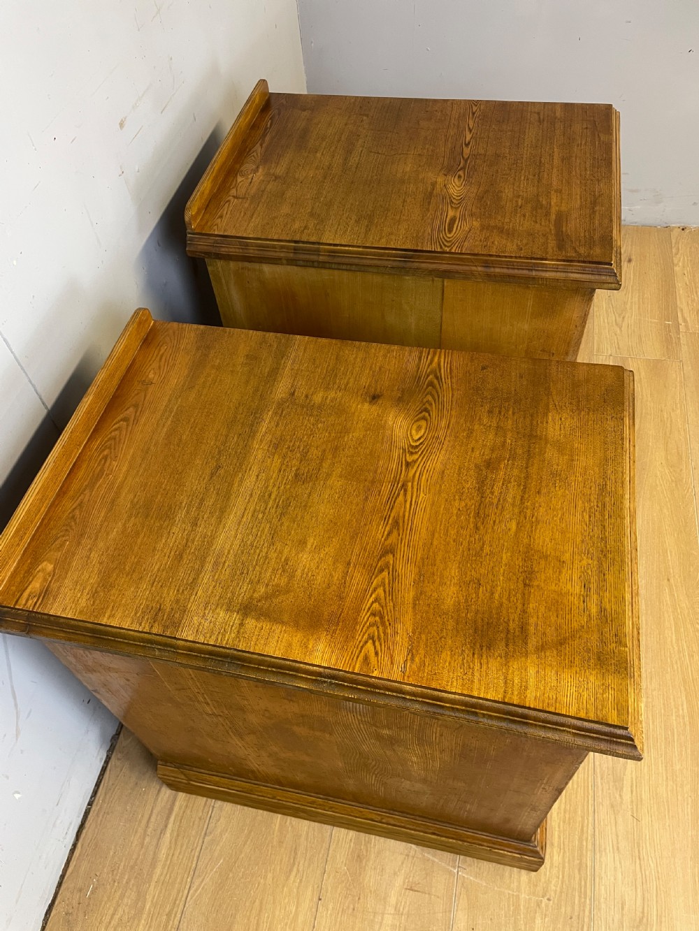 Pair of C19TH golden ash bedside cabinets circa 1880 View VI