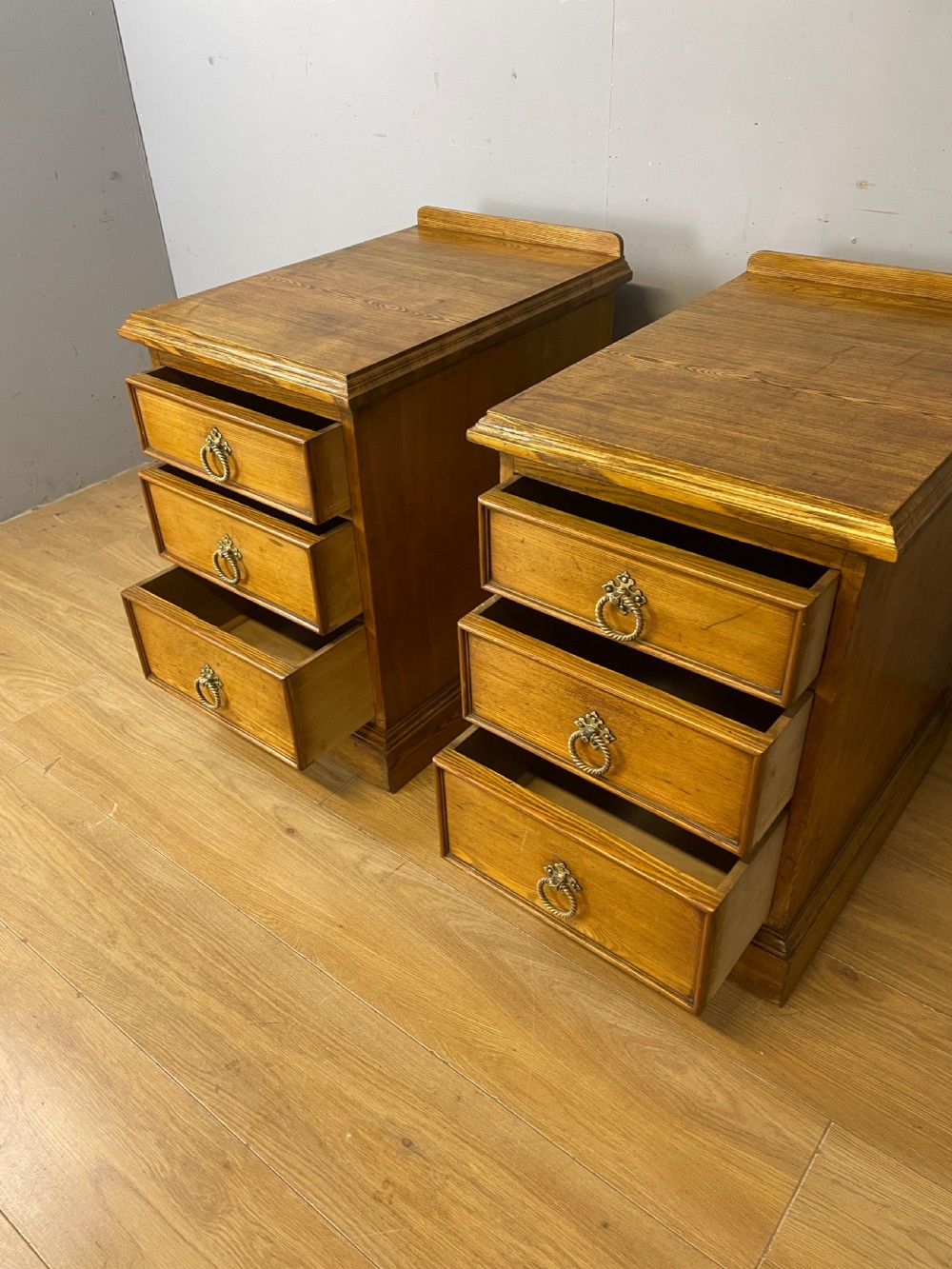 Pair of C19TH golden ash bedside cabinets circa 1880 View VII