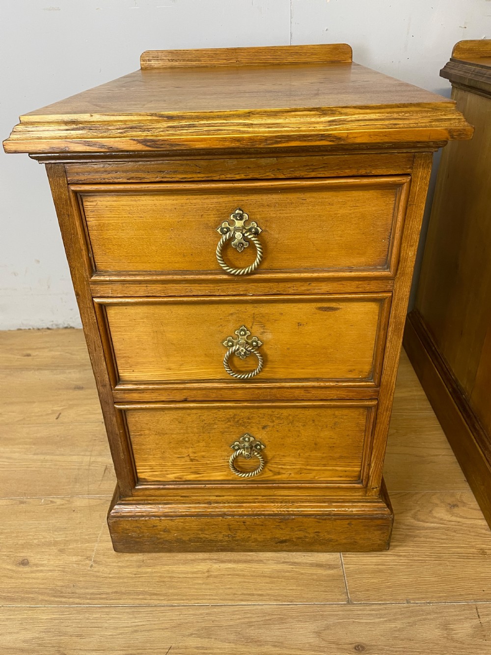 Pair of C19TH golden ash bedside cabinets circa 1880 View IX