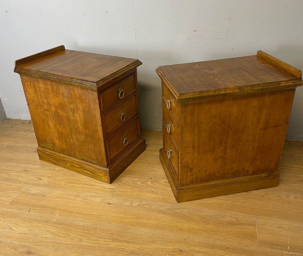 Pair of C19TH golden ash bedside cabinets circa 1880 View X