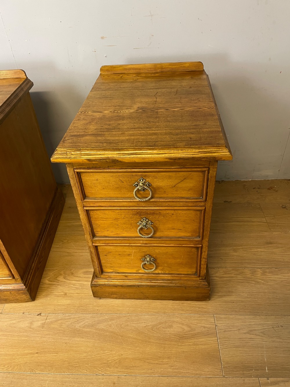 Pair of C19TH golden ash bedside cabinets circa 1880 View XII