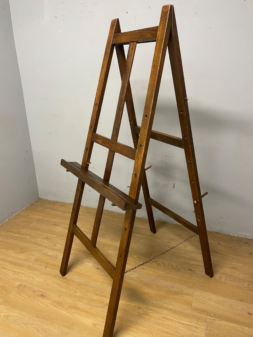 Arts and Crafts  oak adjustable artists easel circa 1900 View II