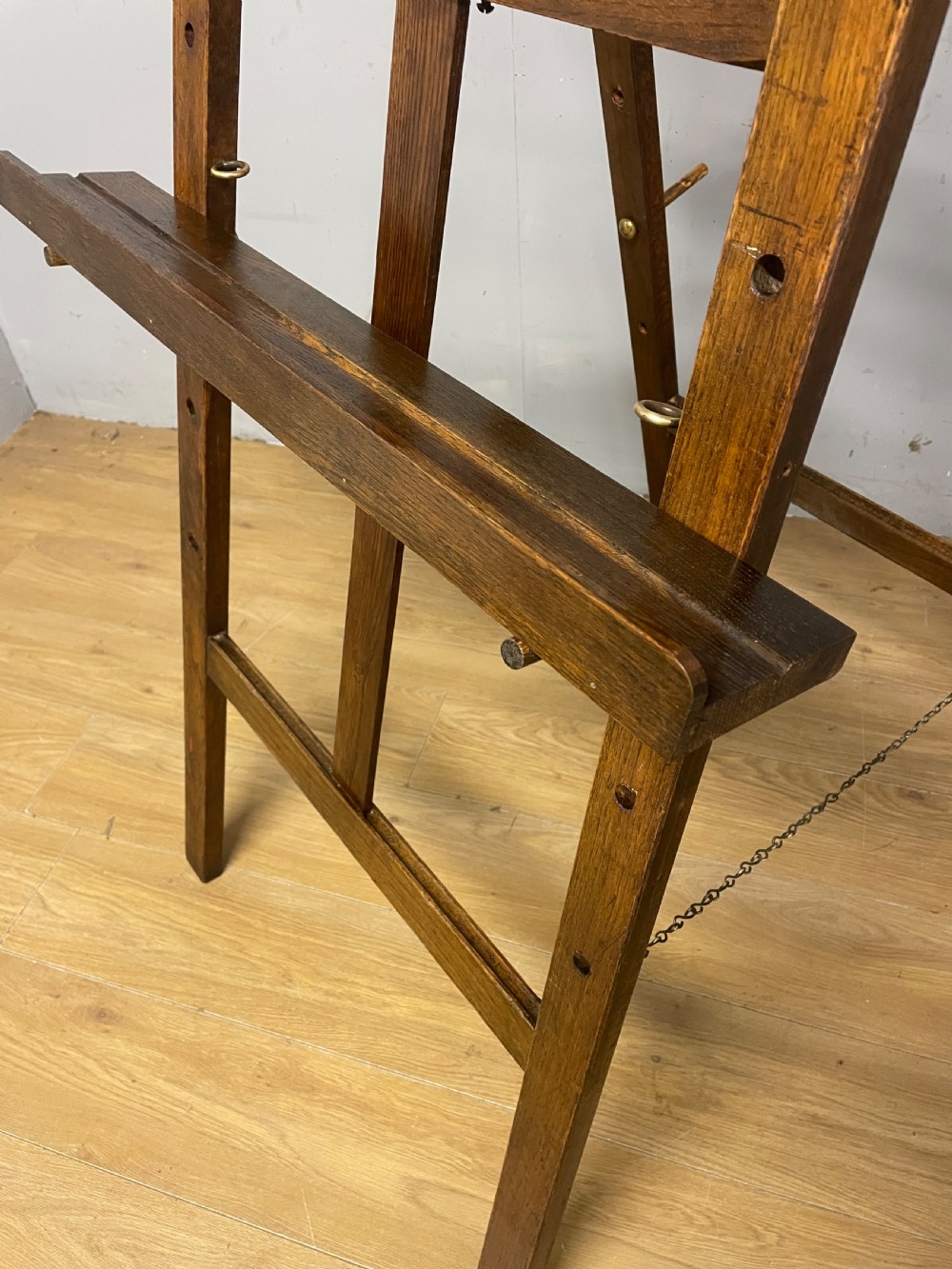 Arts and Crafts  oak adjustable artists easel circa 1900 View III